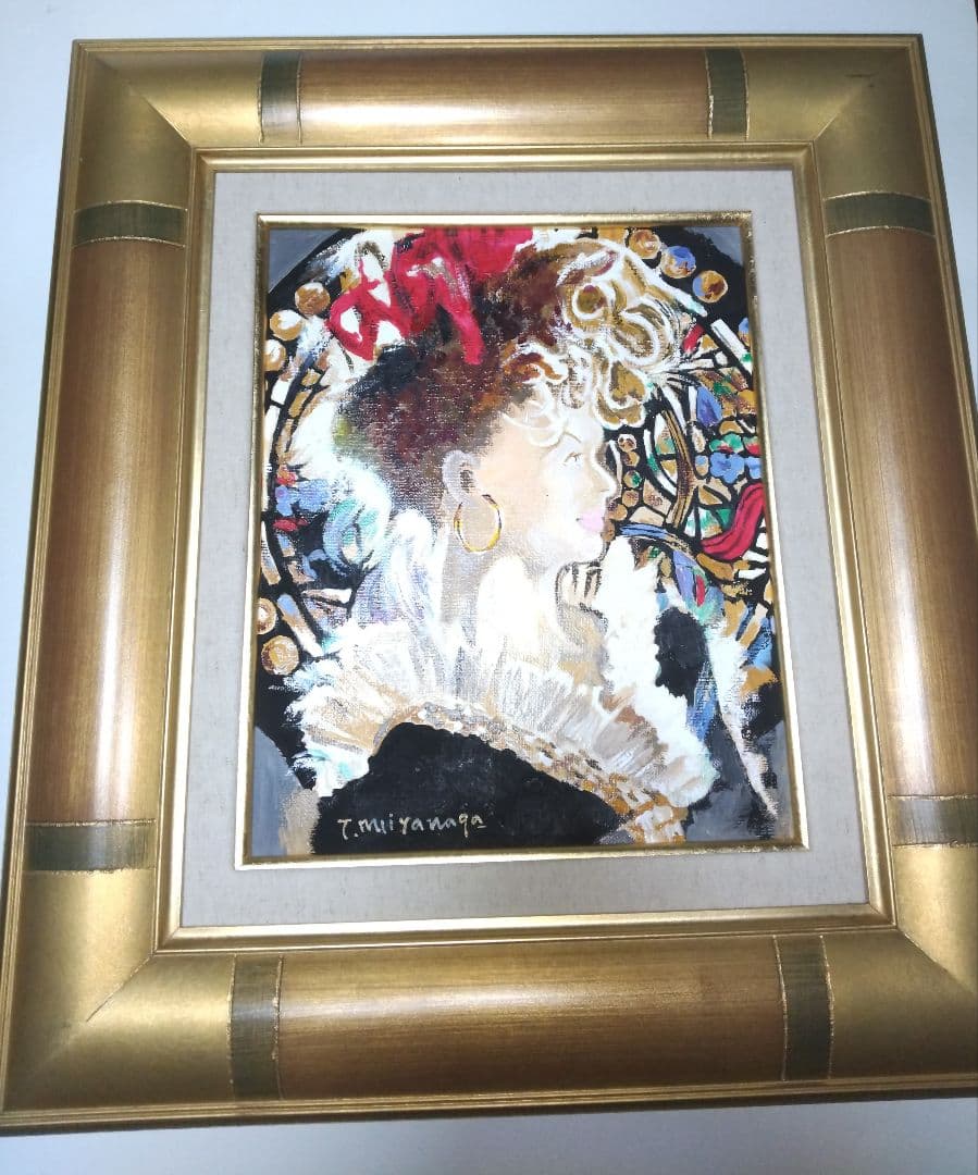 宮永岳彦、絵画、美人画、油彩３号、燦、肉筆、新品高級額縁、高塚省吾、森本草介。