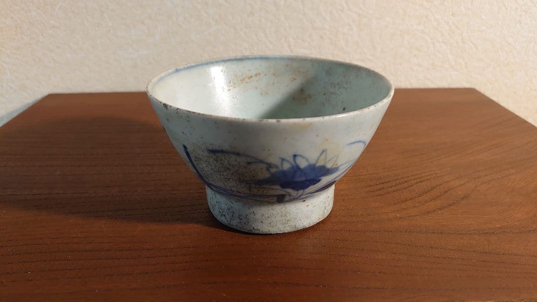 李朝　白磁 朝鮮 伊万里　染付　華草文　１客