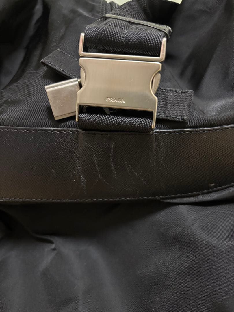 PRADA 黒 ナイロン ボストンバッグ　ショルダー付き　旅行バック