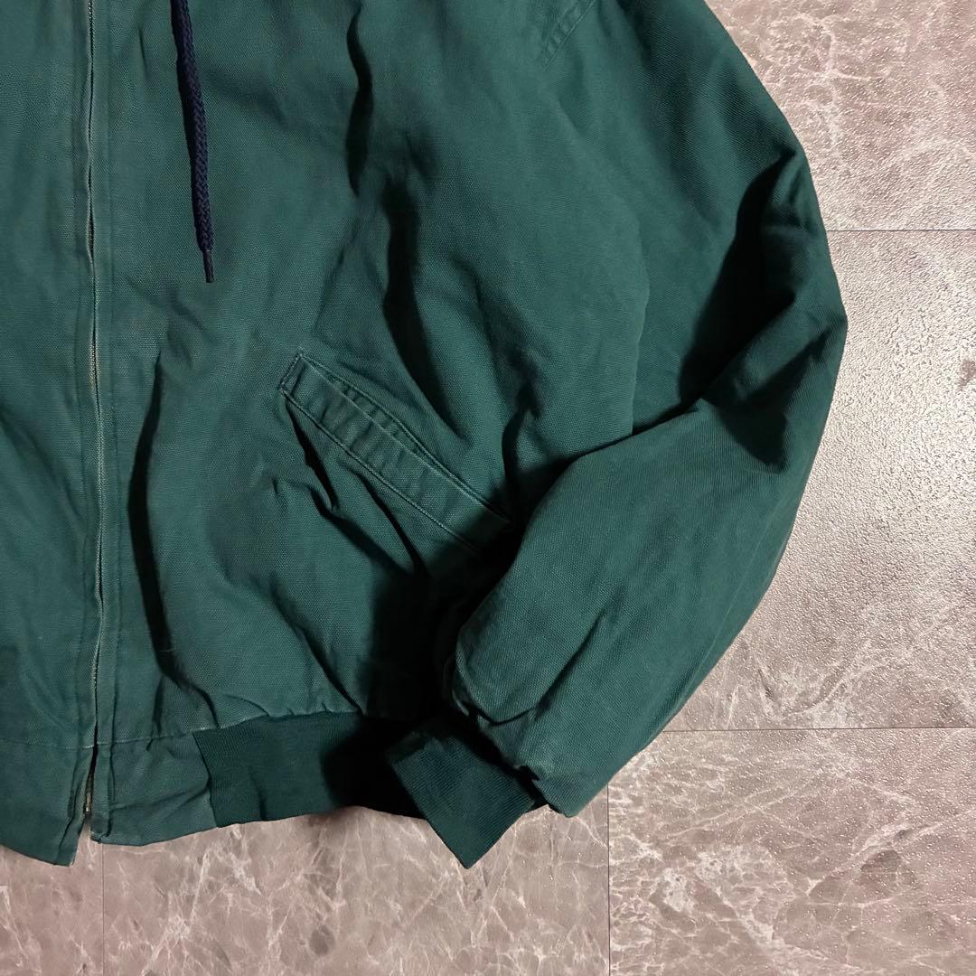 90s【USA製】DUNBROOKE フード付きダックジャケット企業刺繍 古着