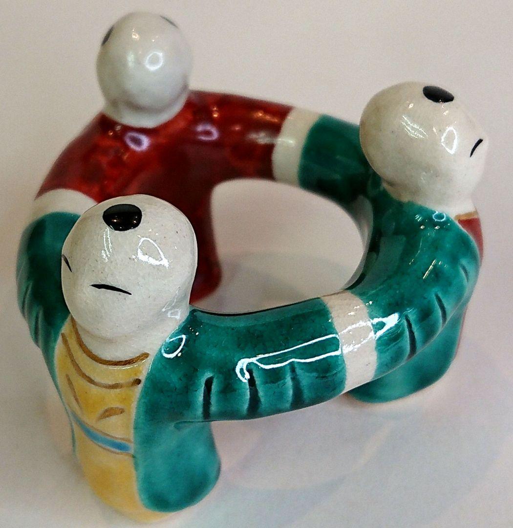 【茶道具】三人形 眞清水蔵六作 蓋置