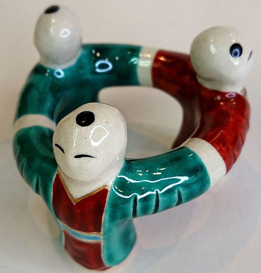 【茶道具】三人形 眞清水蔵六作 蓋置