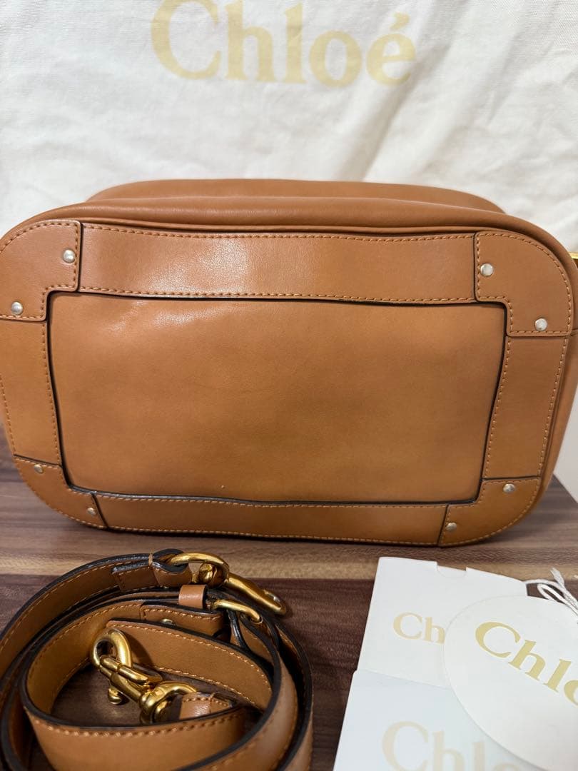 Chloé ブラウンレザーショルダーバッグ【難あり】