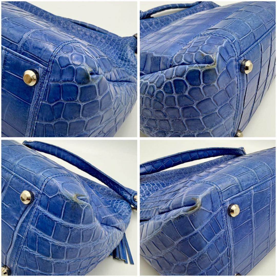 JRA認定 BAGFAN マットクロコダイル ハンドバッグ ショルダー 2WAY