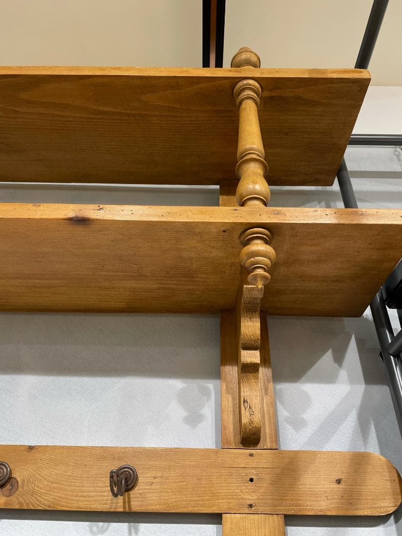 アンティーク パイン 壁掛 シェルフ ラック 棚 木製 フランス イギリス 希少