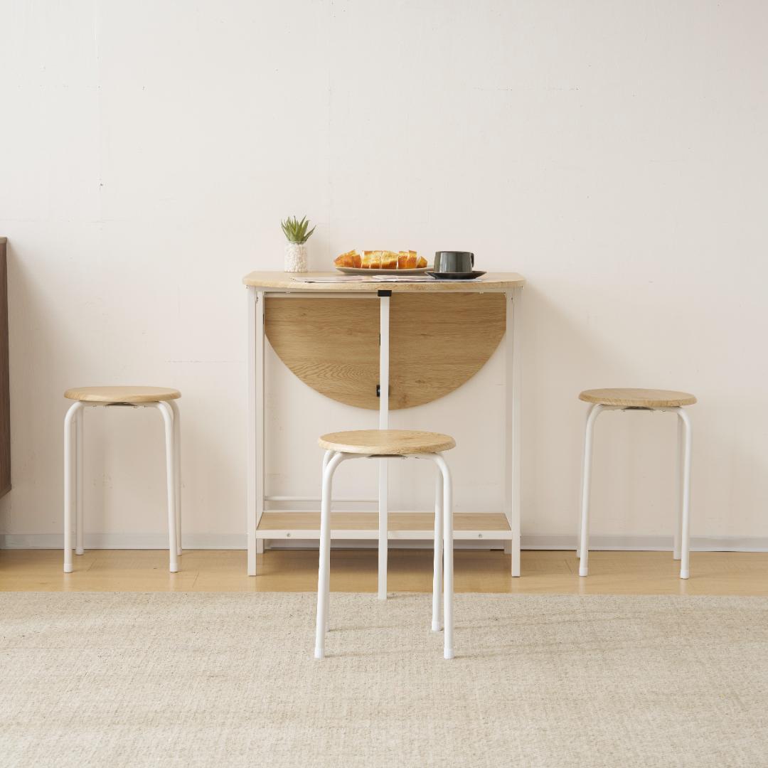 折りたたみダイニング5点セット｜おしゃれ 木目調北欧風 食卓セットNATURAL