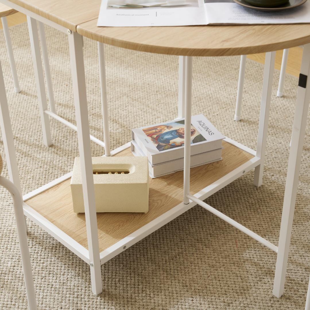 折りたたみダイニング5点セット｜おしゃれ 木目調北欧風 食卓セットNATURAL