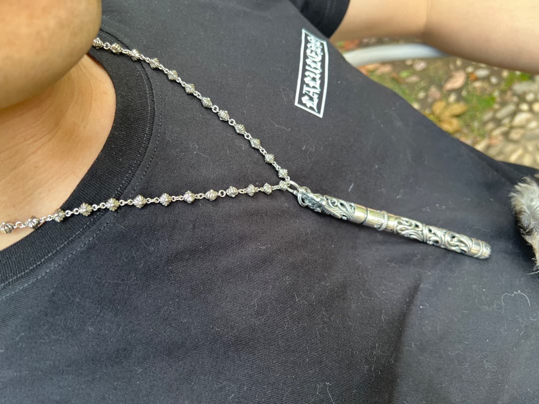 S925刻印有：重厚シルバーペンダントとしても使えるペン　SZB001