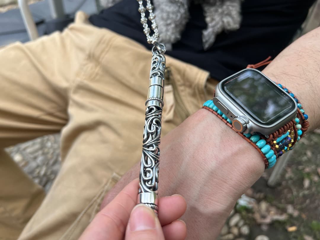 S925刻印有：重厚シルバーペンダントとしても使えるペン　SZB001