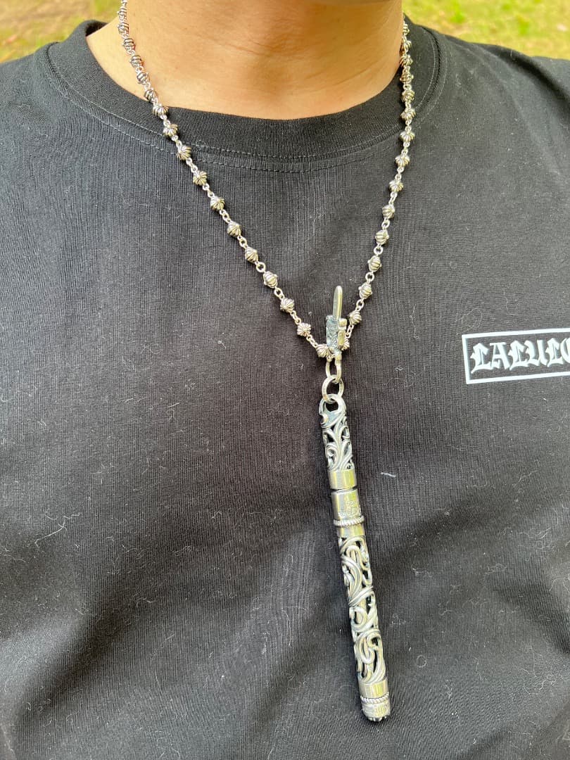 S925刻印有：重厚シルバーペンダントとしても使えるペン　SZB001