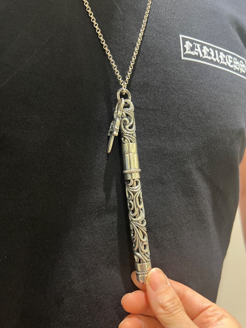 S925刻印有：重厚シルバーペンダントとしても使えるペン　SZB001