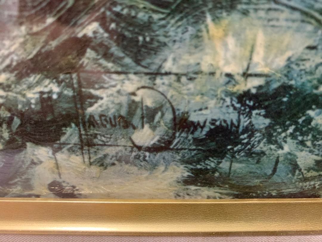 【送料無料】油彩画 美術 インテリア 風景画 海上の帆船 額縁 94×82センチ