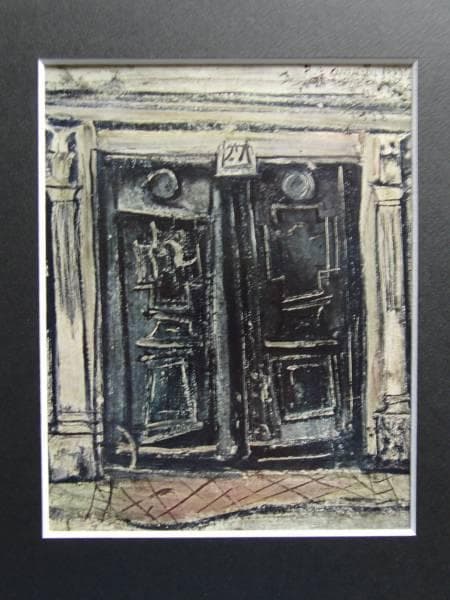 佐伯祐三、扉、希少画集画、新品高級額装付