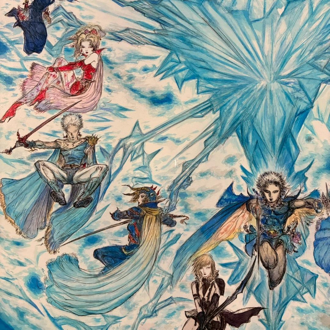 美品 天野喜孝「HEROES」ジクレ版画 直筆サイン入 大作 作品保証書有 FF