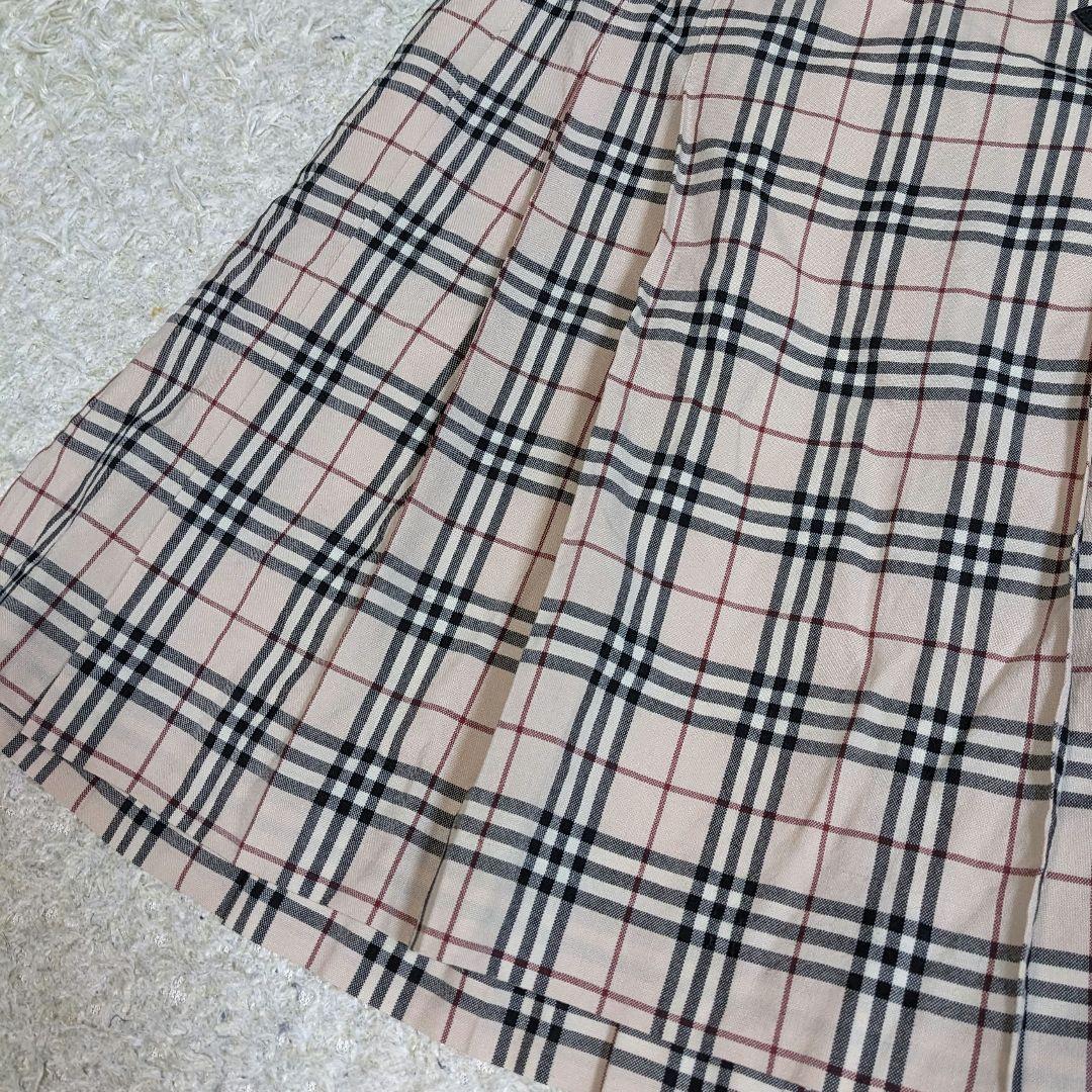 バーバリー　ロンドン　ノバチェック　プリーツ　ベルト　スカート　ゴム　160