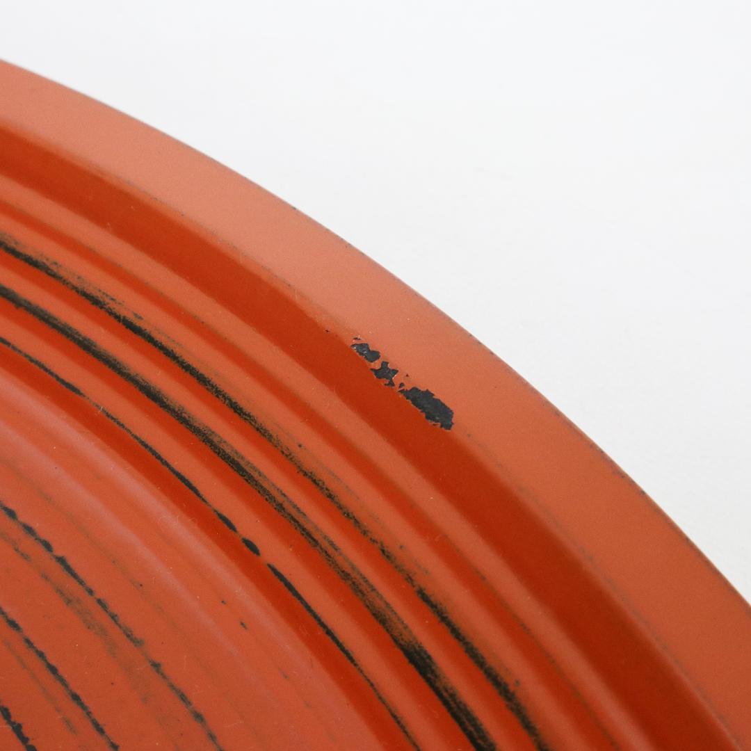 平安象彦 根来塗 特大丸盆 径45㎝ 共布 栞