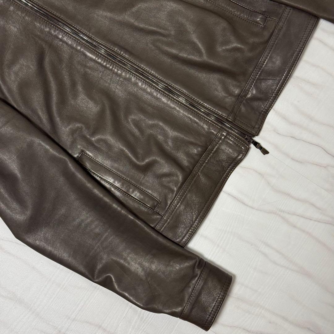 美品✨Lサイズ エンメティ JURI ラムレザー シングルライダース ジャケット