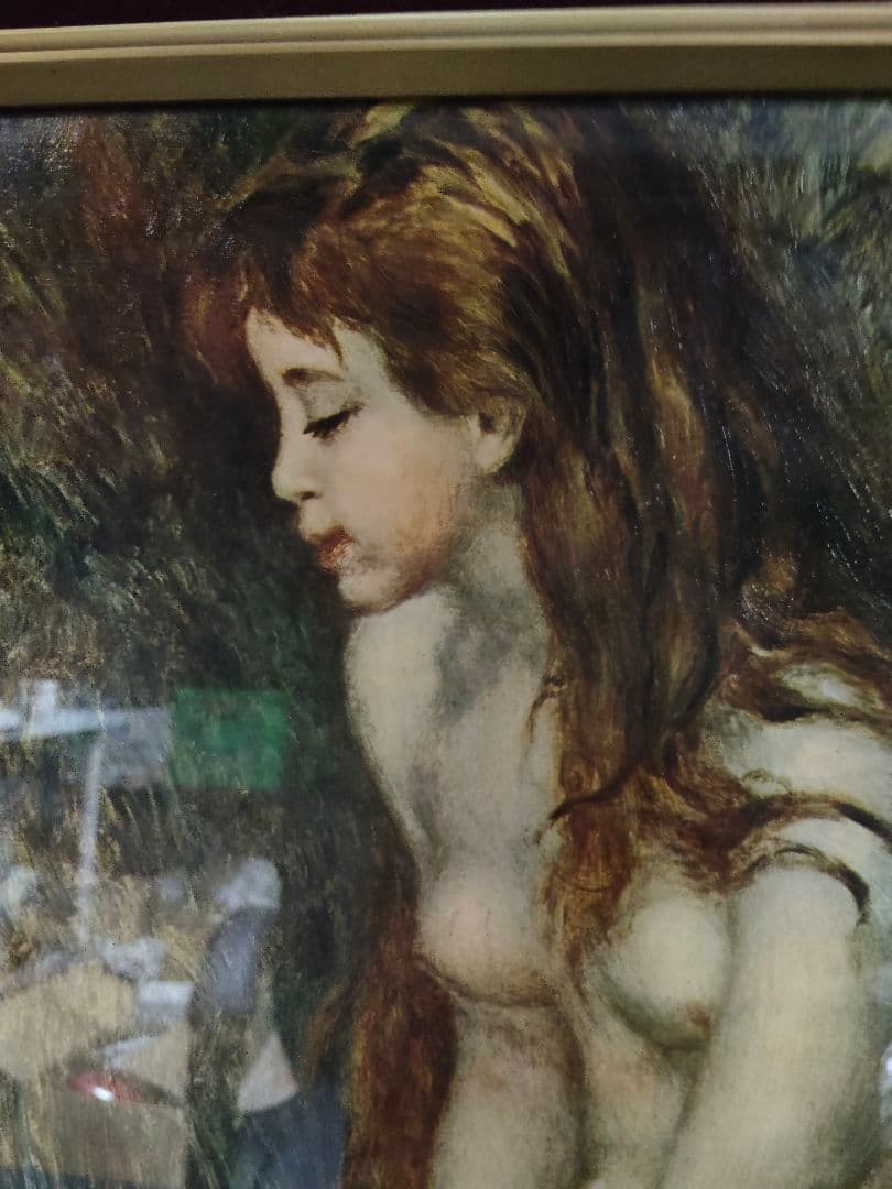 【希少】ルノワール 若い浴女 立体複製画 豪華額装 55cm アンティーク 美術