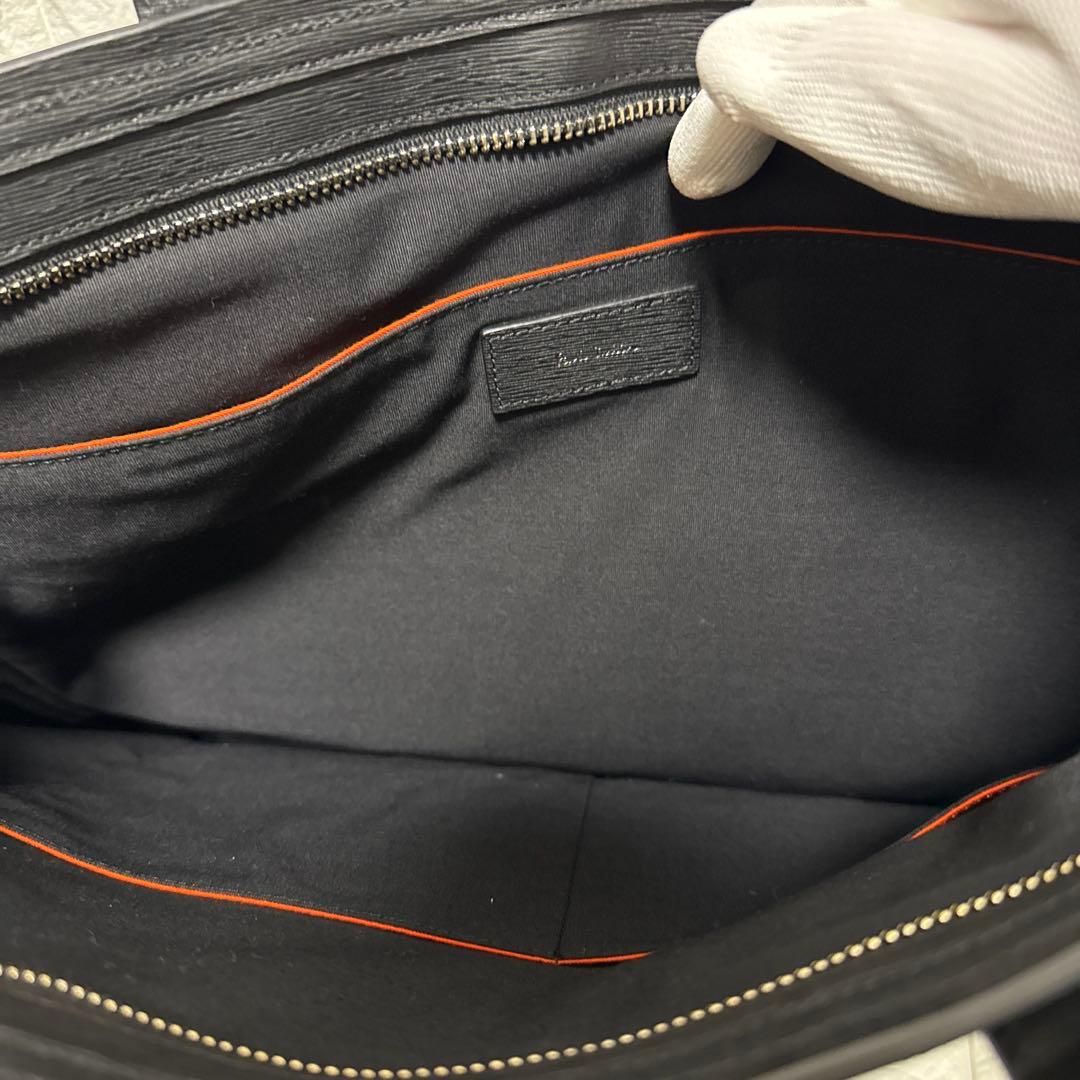 【ロペ】ポールスミス トートバッグ 2way レザー 黒×オレンジ