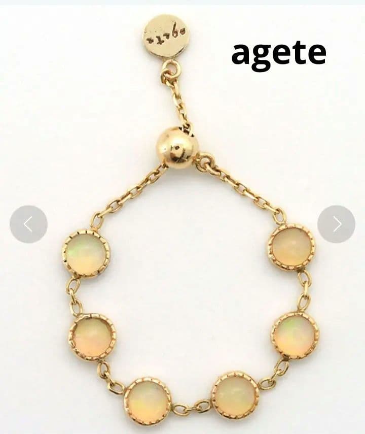 agete Dreamy Dreamy K10 チェーンリング オパール