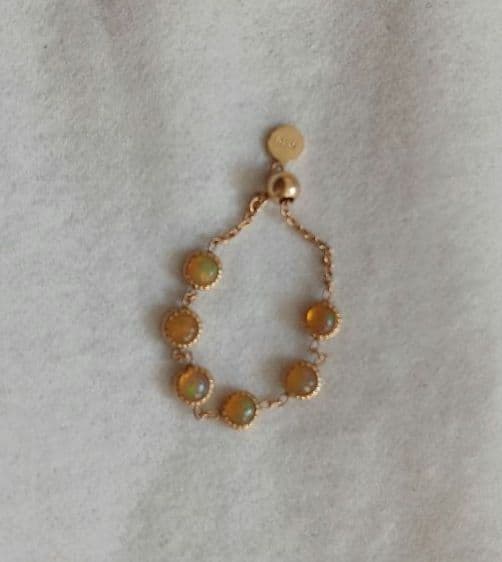 agete Dreamy Dreamy K10 チェーンリング オパール