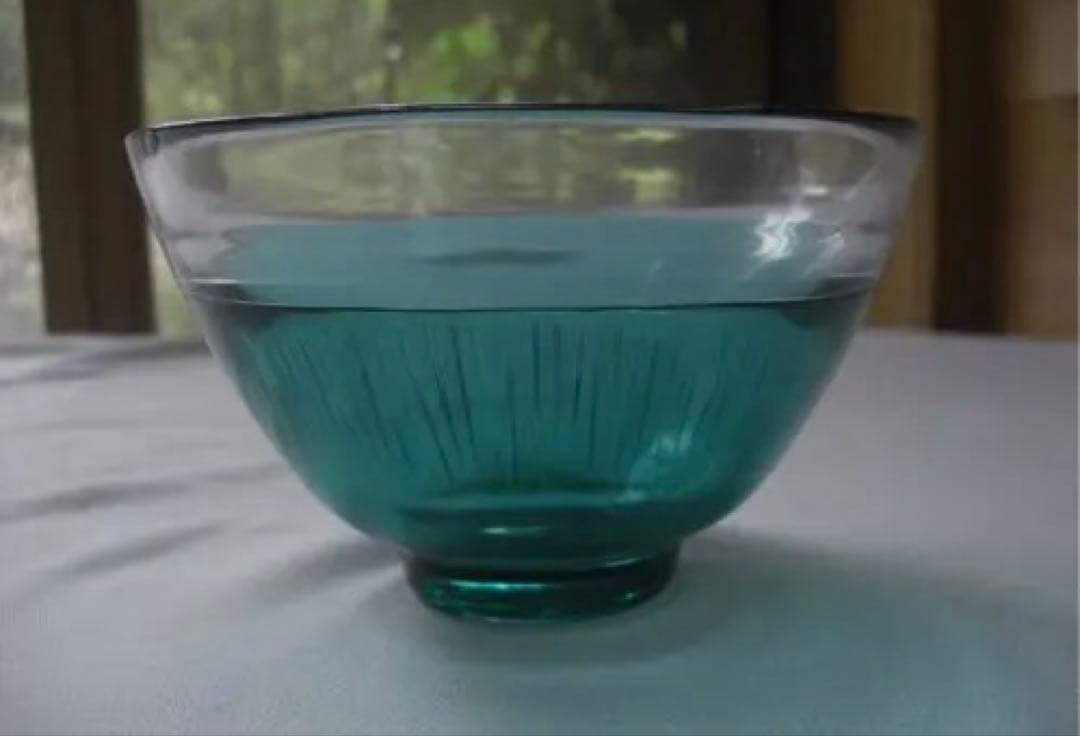 河上恭一郎　「夏草」　冷茶碗　ガラス器