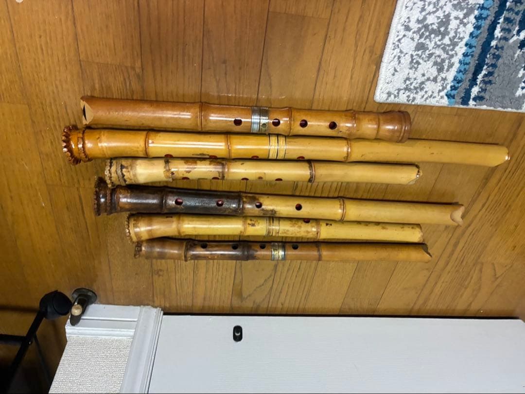 尺八七本セット 花柄カバー付き　ケース付き