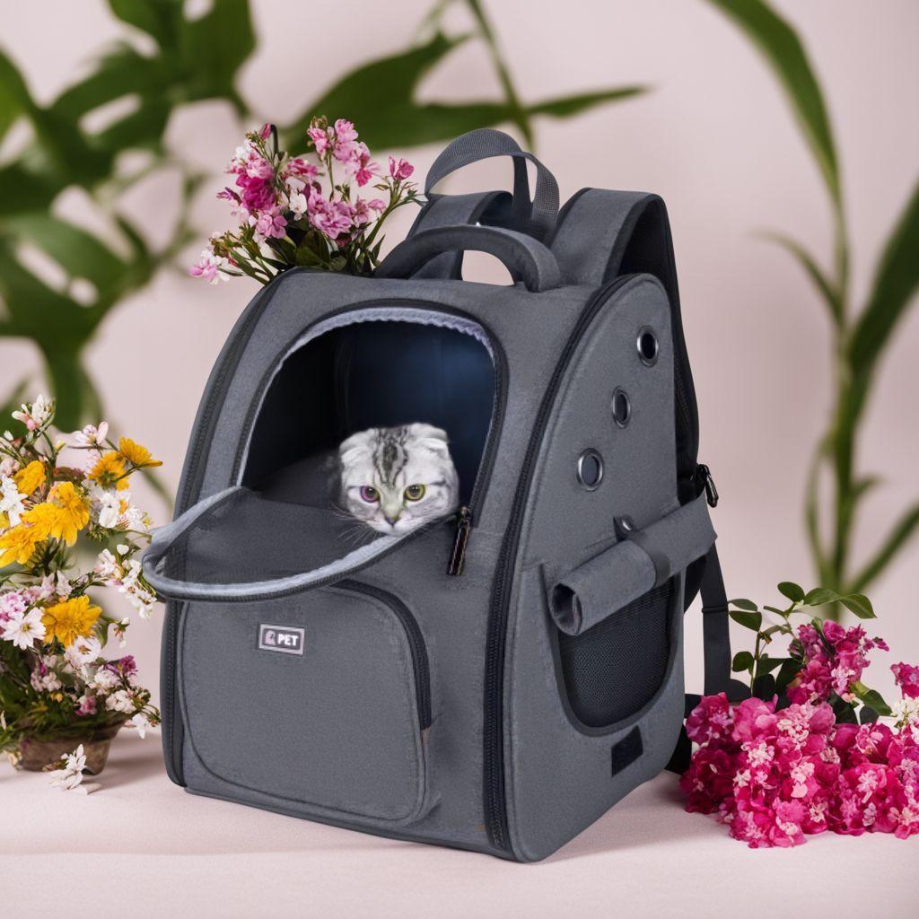 カーテン付き リュック 折り畳み式 愛犬も安心 ペットキャリー