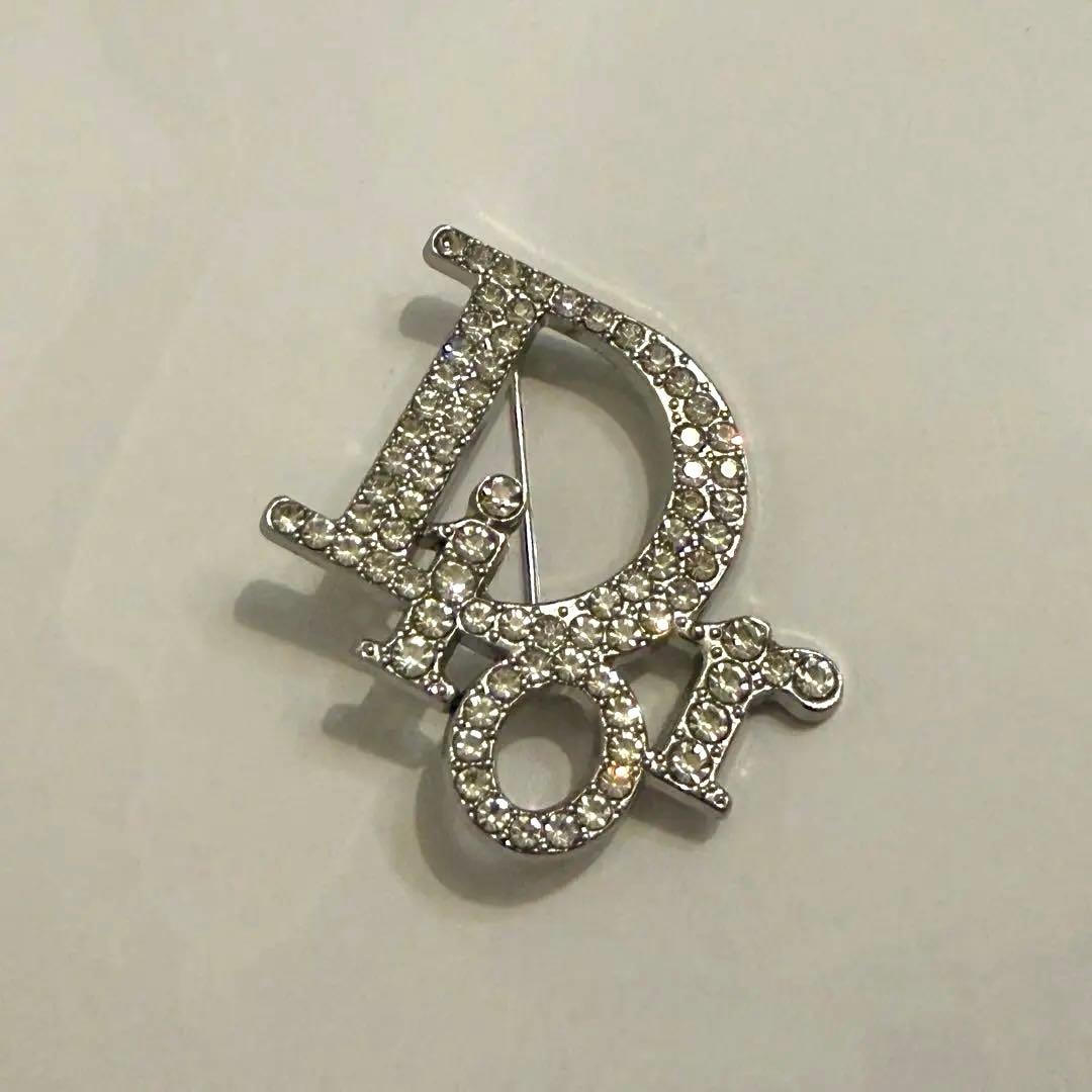 Dior ロゴブローチ ライトストーン付き ディオール 美品