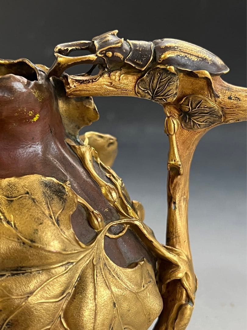 クリストフル　ブロンズ　花瓶　作家H.Varenne 1900年　レア