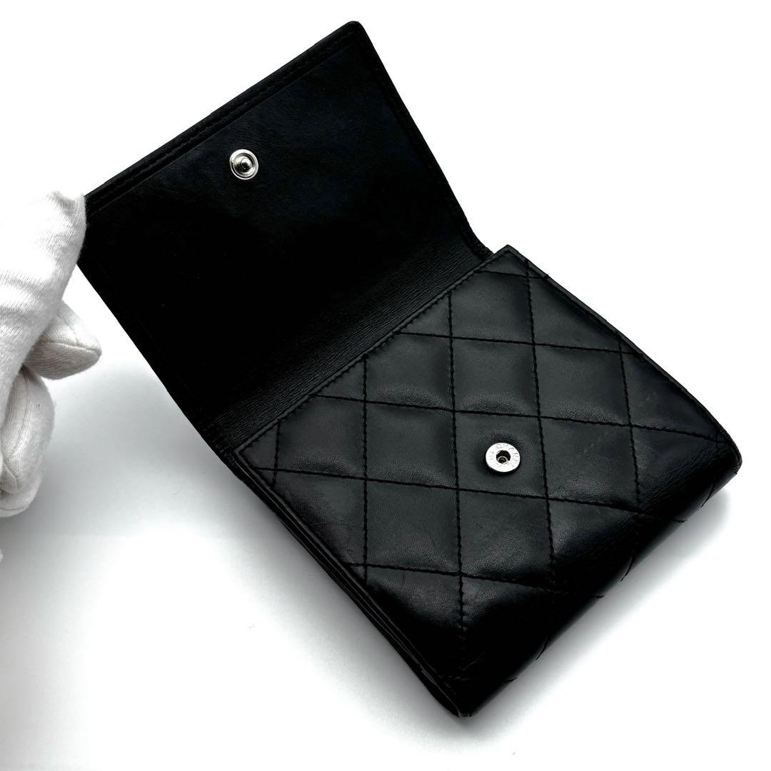 【極美品✨レア】シャネル CHANEL 財布 カンボンライン Wホック 二つ折