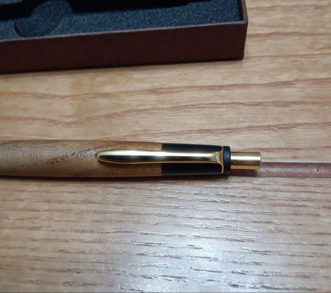 野原工芸似　欅　シャープペンシル　ゴールド