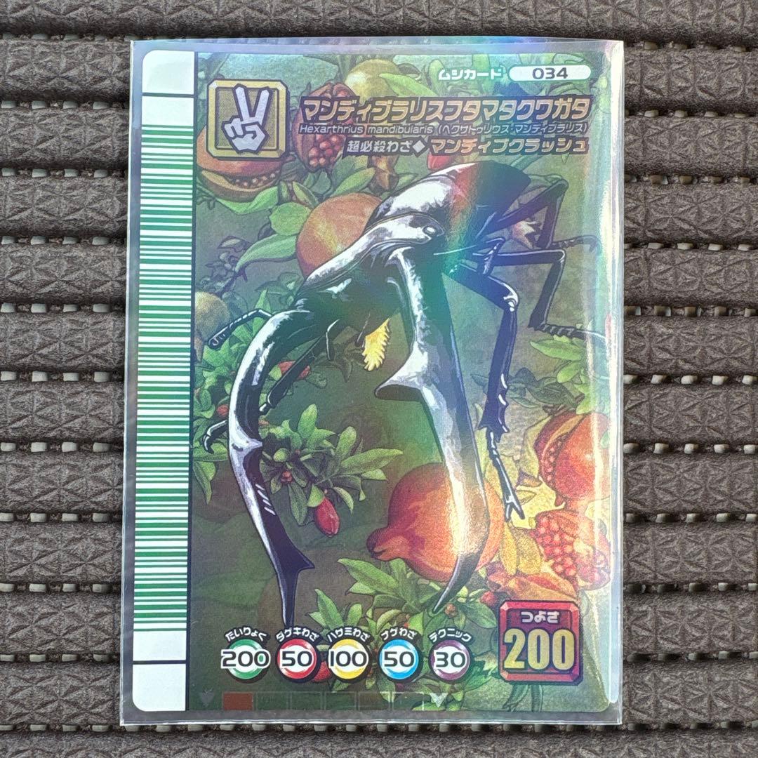 希少 美品 ムシキング マンディブラリスフタマタクワガタ 5周年 緑バーコード