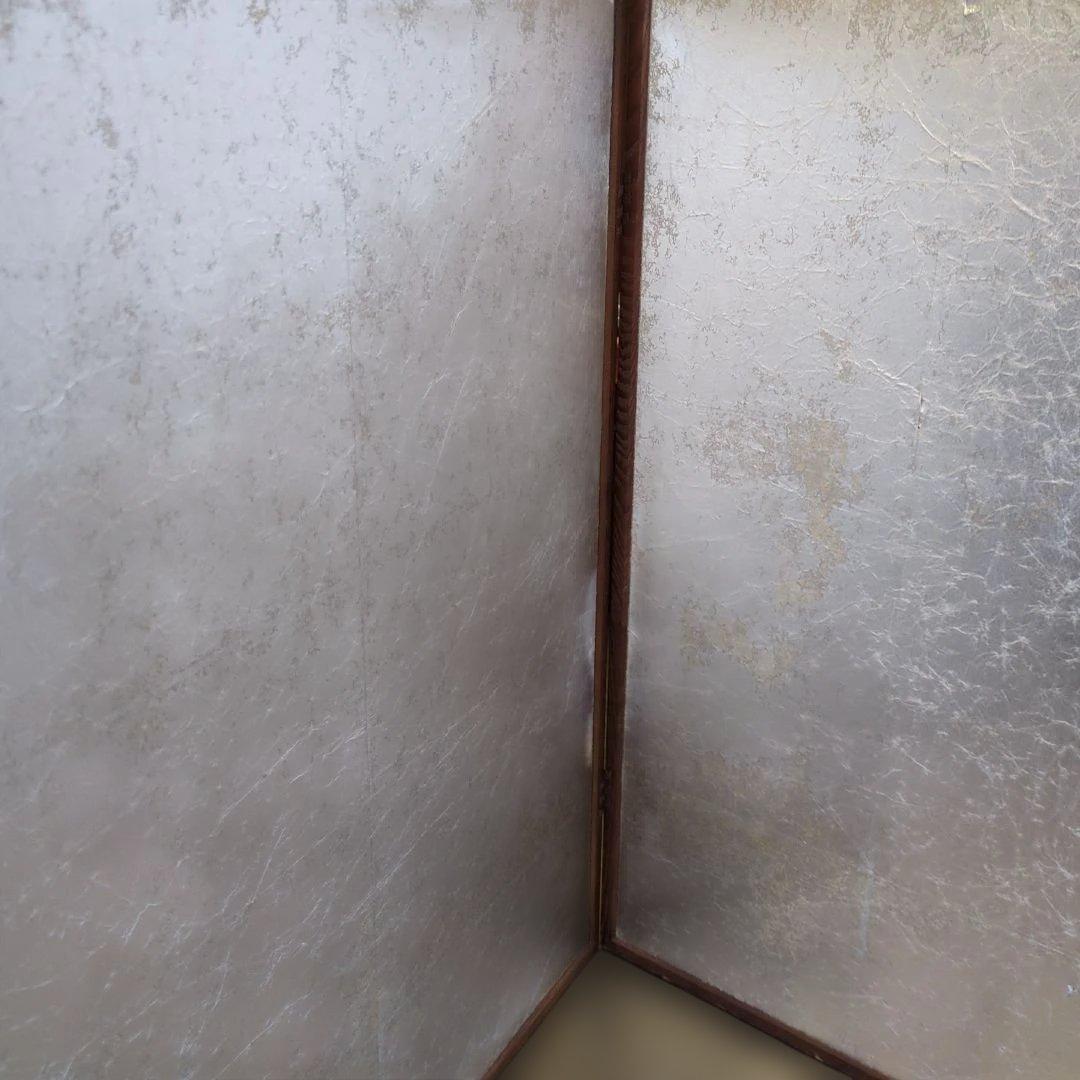 風炉先屏風　屏風　両面開き　銀紙　茶道具　茶道　間仕切り