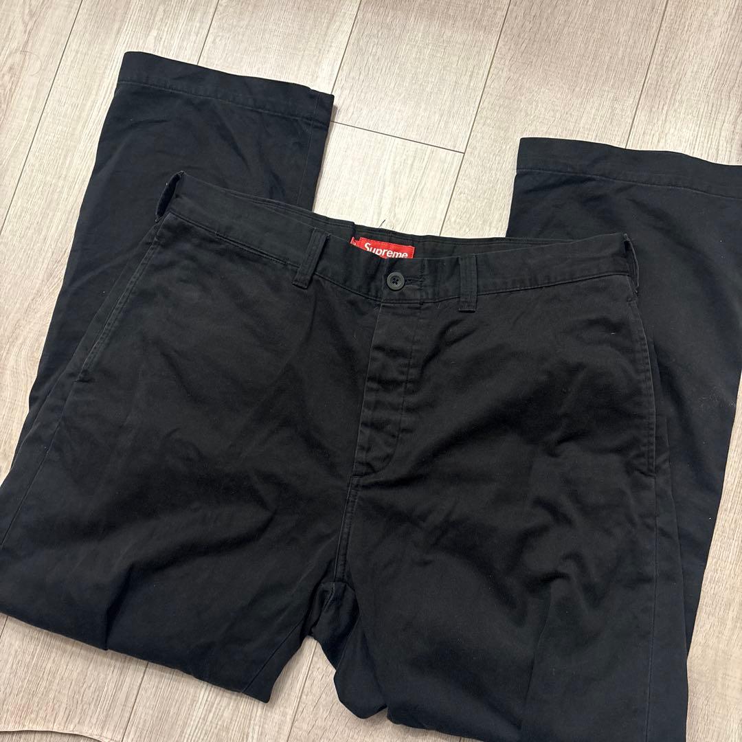 Supreme pin up chino 34 ブラック