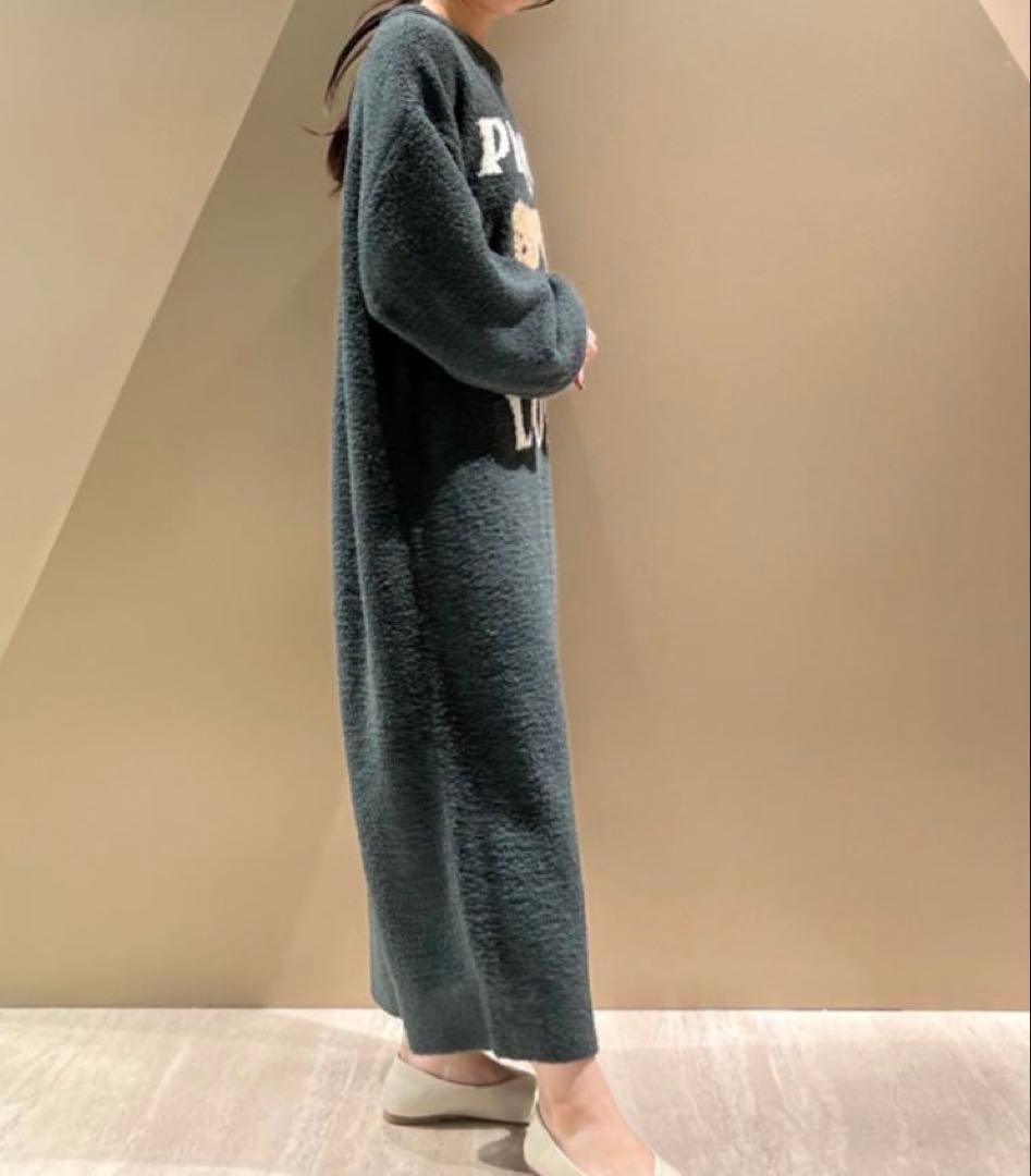 ジェラートピケ　HOLIDAY ベアジャガードワンピース＆巾着　くま　ドレス