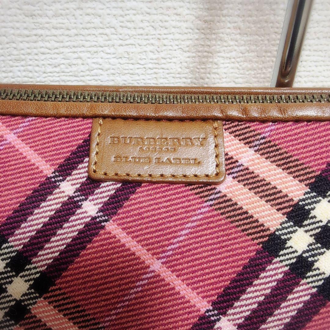 バーバリーブルーレーベル　レッド　2WAY　ショルダーバッグ　ノバチェック