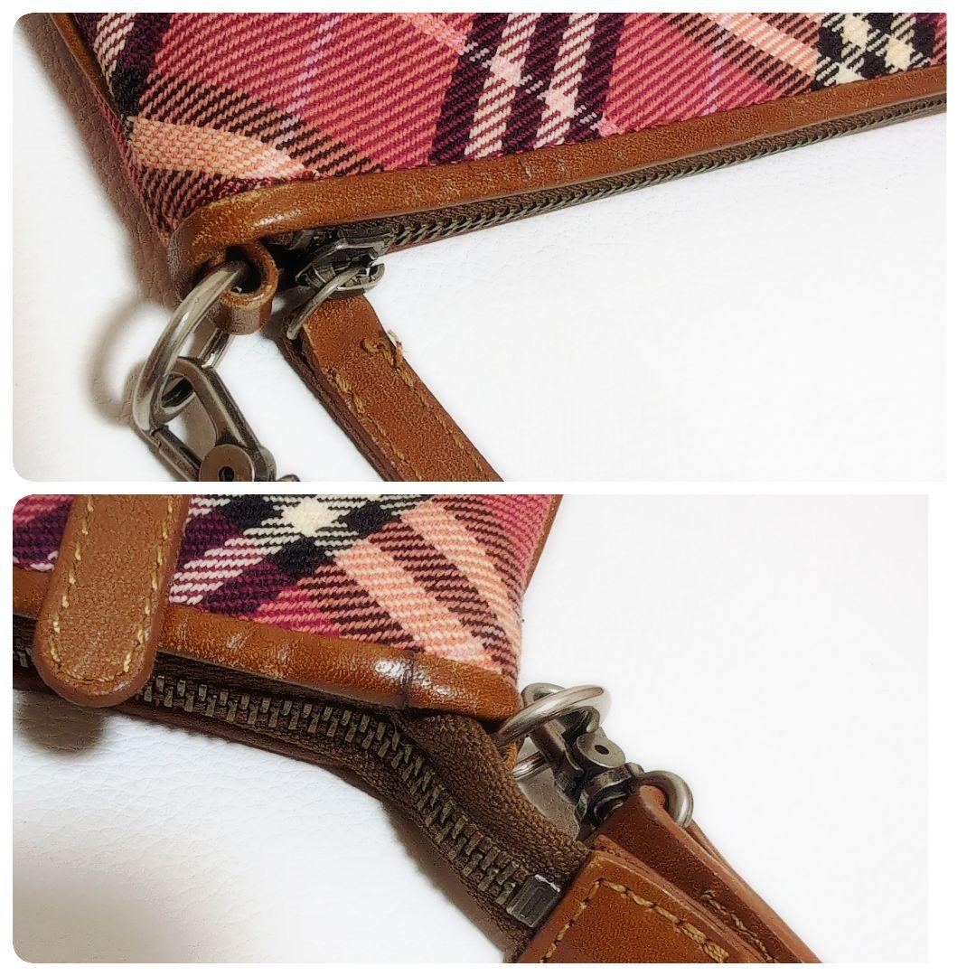 バーバリーブルーレーベル　レッド　2WAY　ショルダーバッグ　ノバチェック