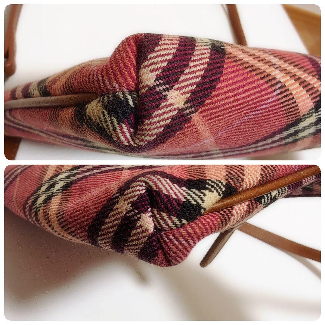 バーバリーブルーレーベル　レッド　2WAY　ショルダーバッグ　ノバチェック