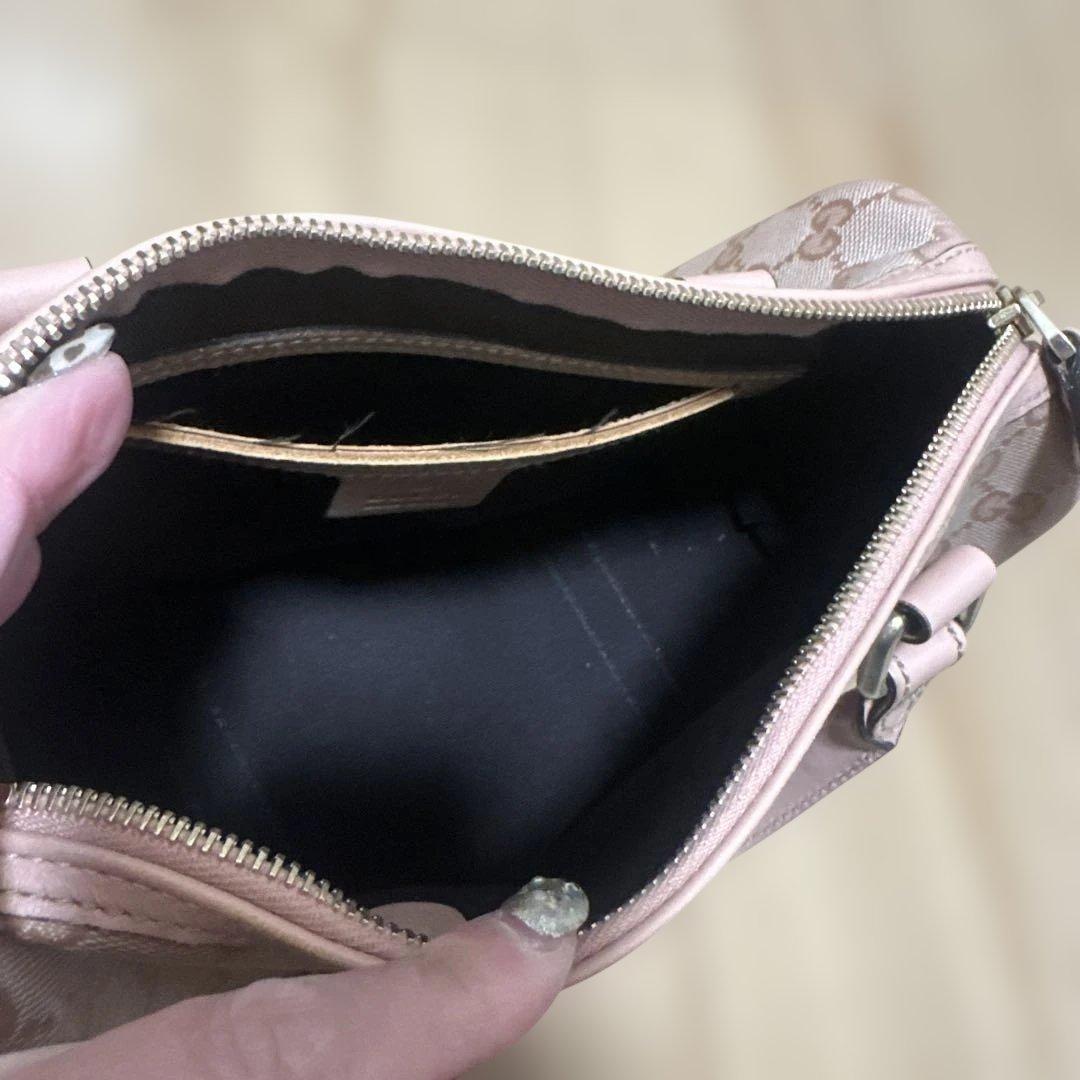 GUCCI ピンク GGパターン ハンドバッグ