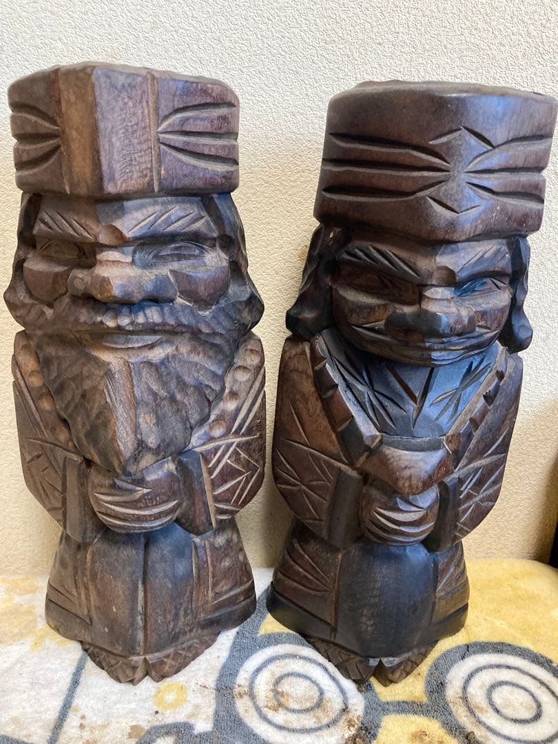 ヤーマン木製彫刻 人形 2体セット