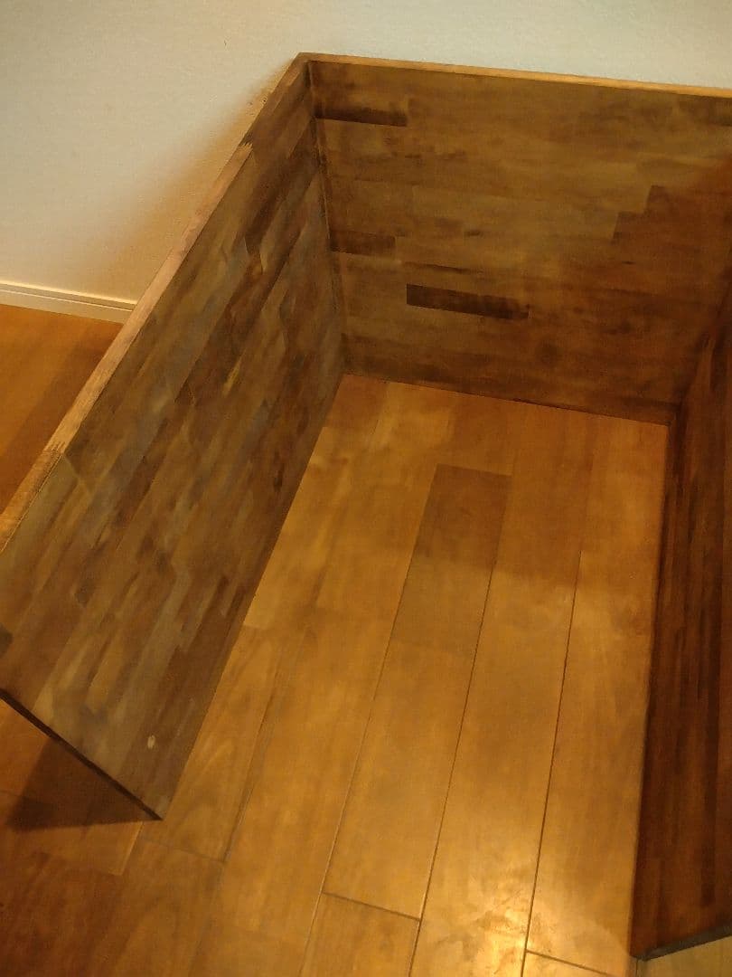 木製　ハンドメイド　オーダー　ワトコオイル　　　　　コの字　シェルフ　棚　水槽台