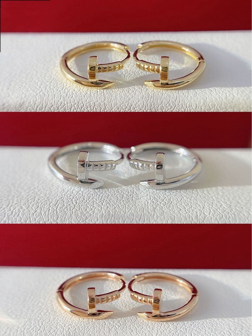 ヘイヤ K18YG 8mm 釘モチーフ　フープピアス　(ダイヤなし)