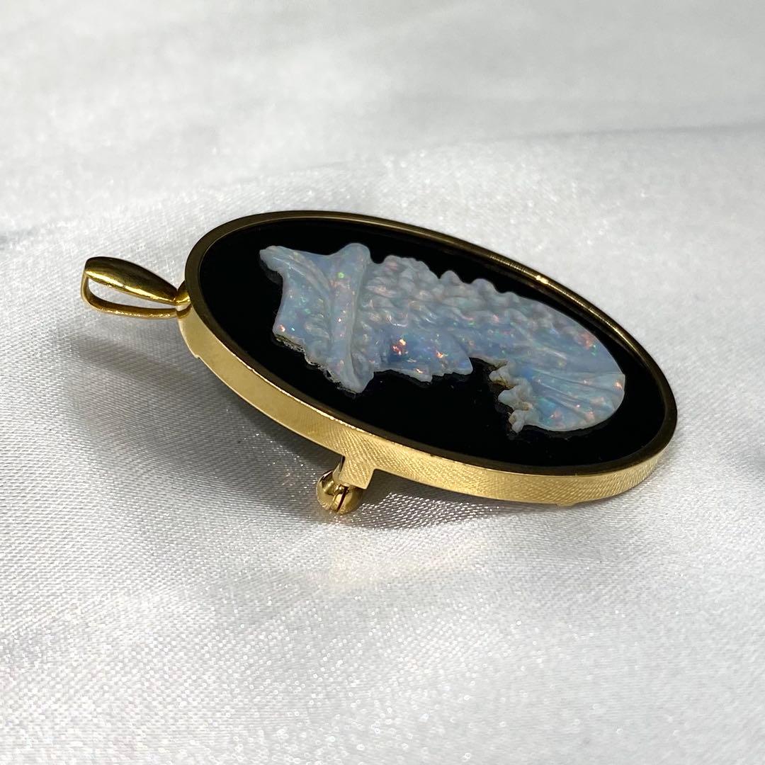 【ちっち】 K18カメオ ブローチ / ペンダントトップ