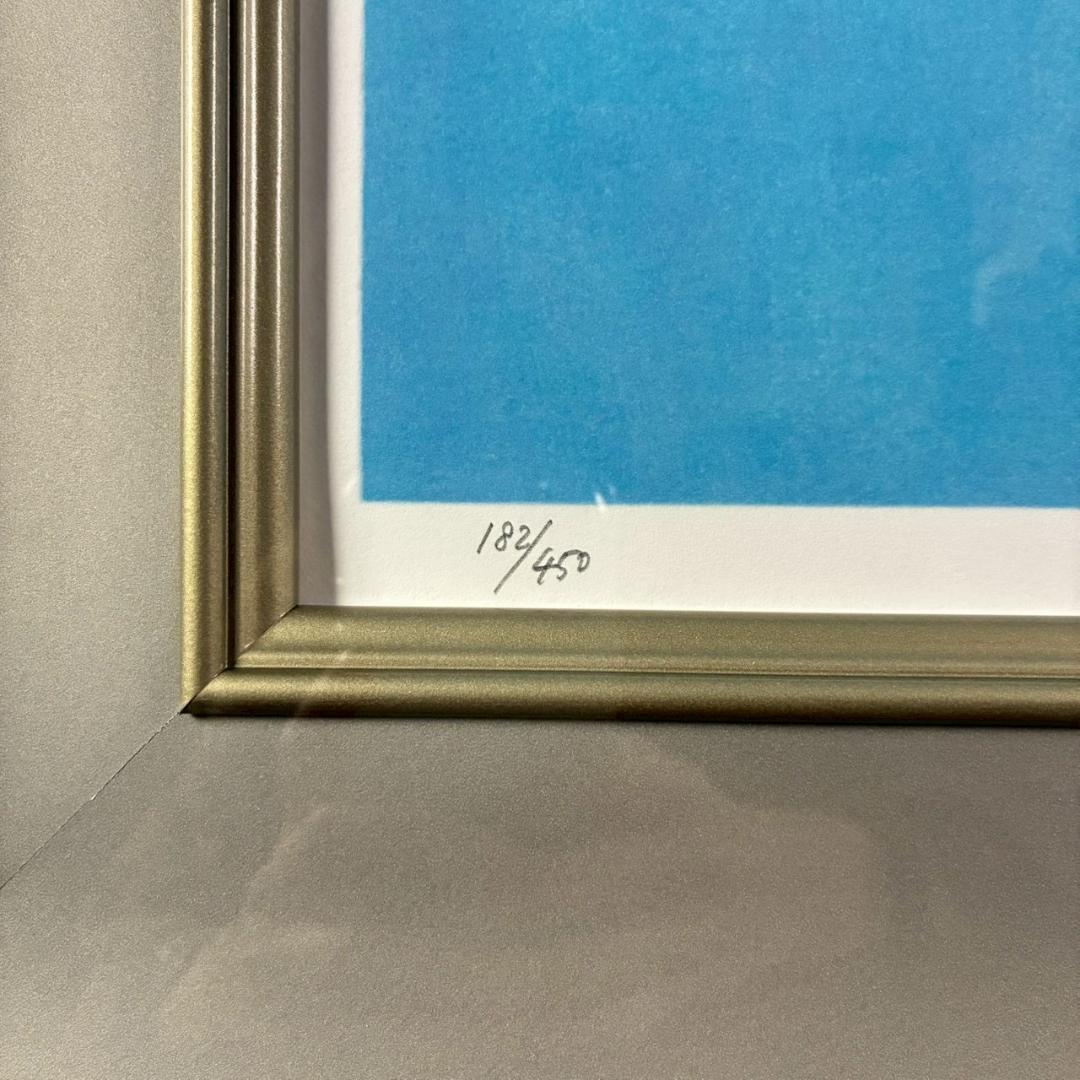 美品 東山魁夷「二つの月 スケッチ」新復刻画 証明シール・ 東山すみ監修印有