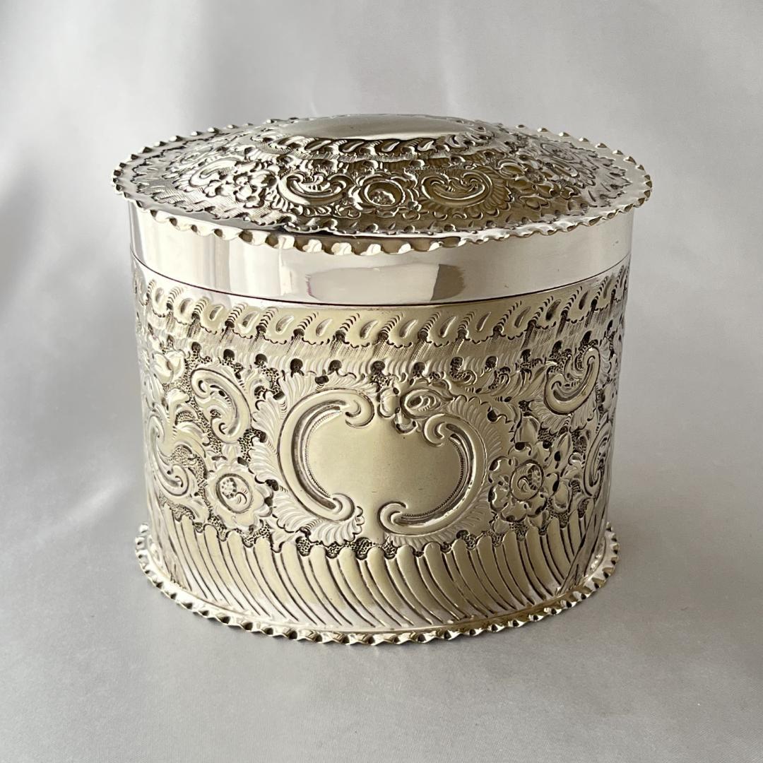 【Atkin Bros】ビクトリアン ティーキャディ 【シルバープレート】