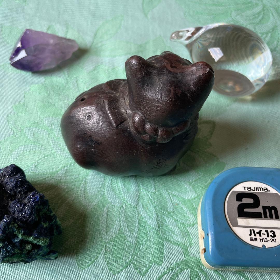 江戸時代　銅鋳造　猫水滴（ねこすいてき）