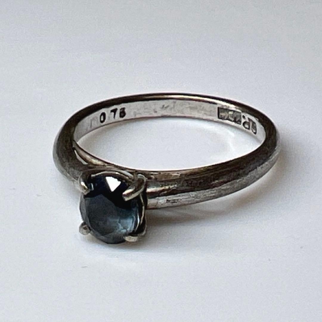 K白金 0.75ct サファイア指輪 2.5g 東キ8-0124ア㊱