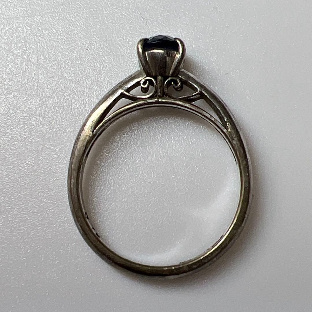 K白金 0.75ct サファイア指輪 2.5g 東キ8-0124ア㊱