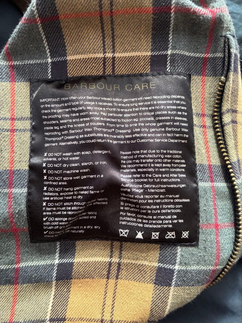 Barbour バブアー　SL BURGHLEY オイルドコート　36 ネイビー